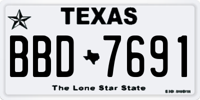 TX license plate BBD7691