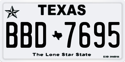 TX license plate BBD7695