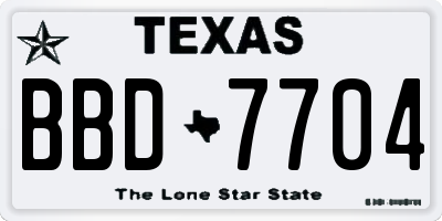 TX license plate BBD7704