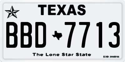TX license plate BBD7713