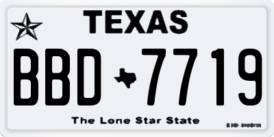 TX license plate BBD7719