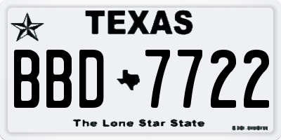 TX license plate BBD7722