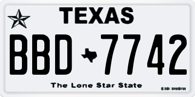 TX license plate BBD7742