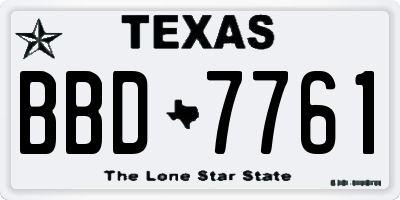 TX license plate BBD7761