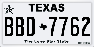 TX license plate BBD7762