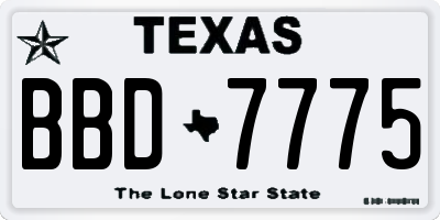 TX license plate BBD7775
