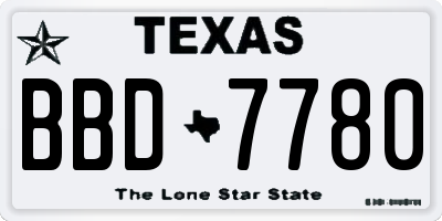 TX license plate BBD7780