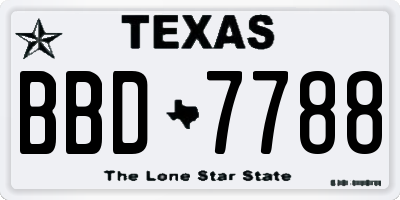 TX license plate BBD7788