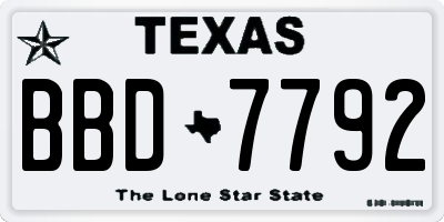 TX license plate BBD7792