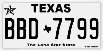 TX license plate BBD7799