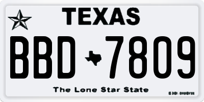 TX license plate BBD7809