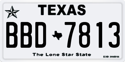 TX license plate BBD7813