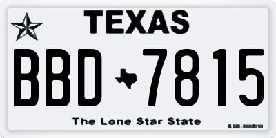 TX license plate BBD7815