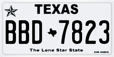 TX license plate BBD7823