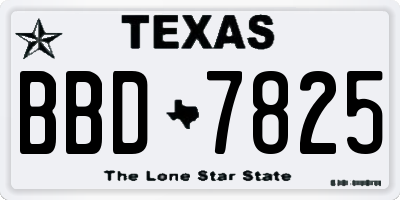 TX license plate BBD7825