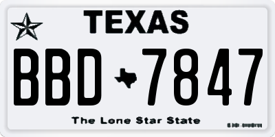 TX license plate BBD7847