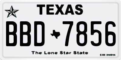 TX license plate BBD7856