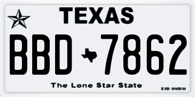 TX license plate BBD7862