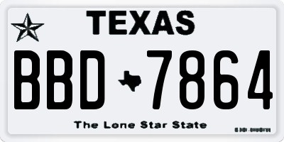 TX license plate BBD7864