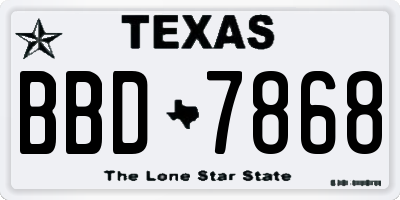 TX license plate BBD7868