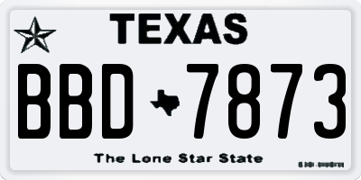 TX license plate BBD7873