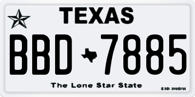 TX license plate BBD7885