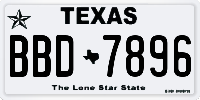 TX license plate BBD7896