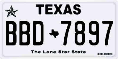 TX license plate BBD7897