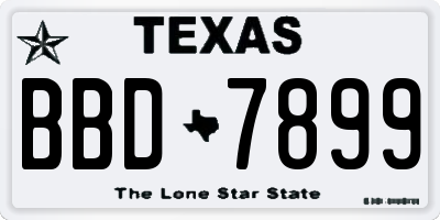 TX license plate BBD7899