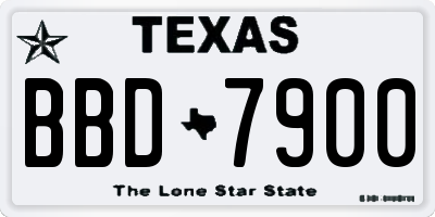 TX license plate BBD7900