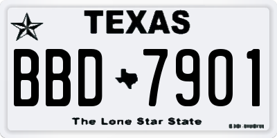 TX license plate BBD7901