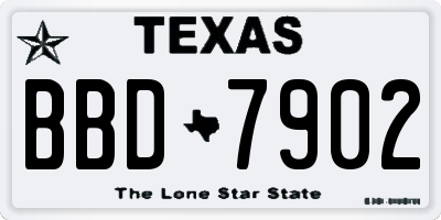 TX license plate BBD7902