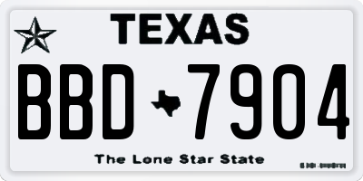TX license plate BBD7904