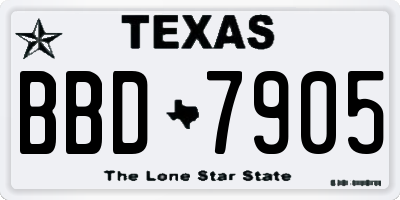 TX license plate BBD7905