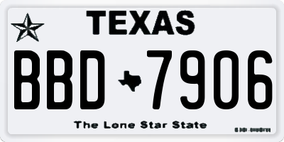 TX license plate BBD7906