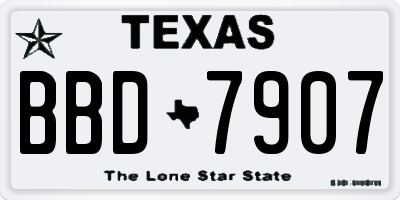 TX license plate BBD7907