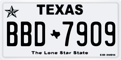 TX license plate BBD7909