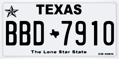 TX license plate BBD7910