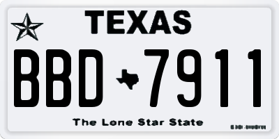 TX license plate BBD7911