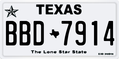 TX license plate BBD7914