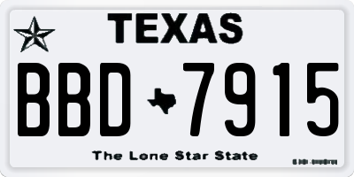 TX license plate BBD7915