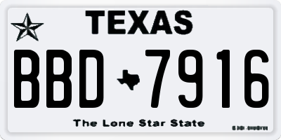 TX license plate BBD7916