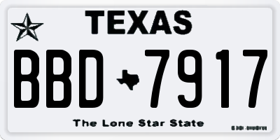 TX license plate BBD7917