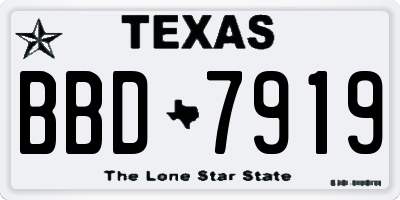 TX license plate BBD7919