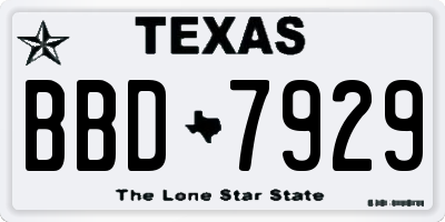 TX license plate BBD7929