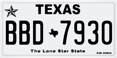 TX license plate BBD7930