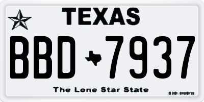 TX license plate BBD7937