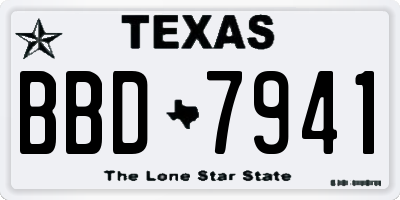 TX license plate BBD7941