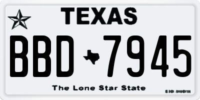 TX license plate BBD7945