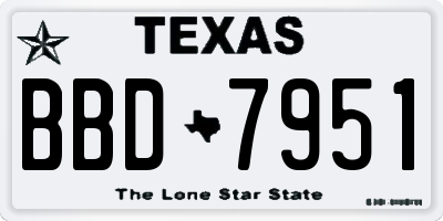 TX license plate BBD7951